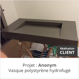 Réalisation d'une vasque en polystyrène hydrofugé