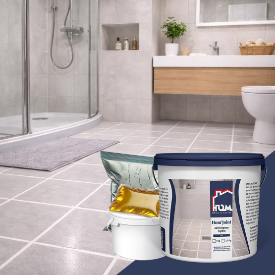 Joint époxy hydro pour carrelage salle de bain - HOM'JOINT, 1000 couleurs