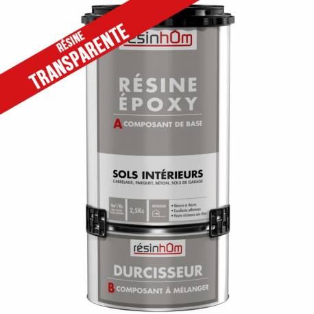 Résine époxy spécial sols intérieur transparente ( 1,875kg  ou 3,750kg)