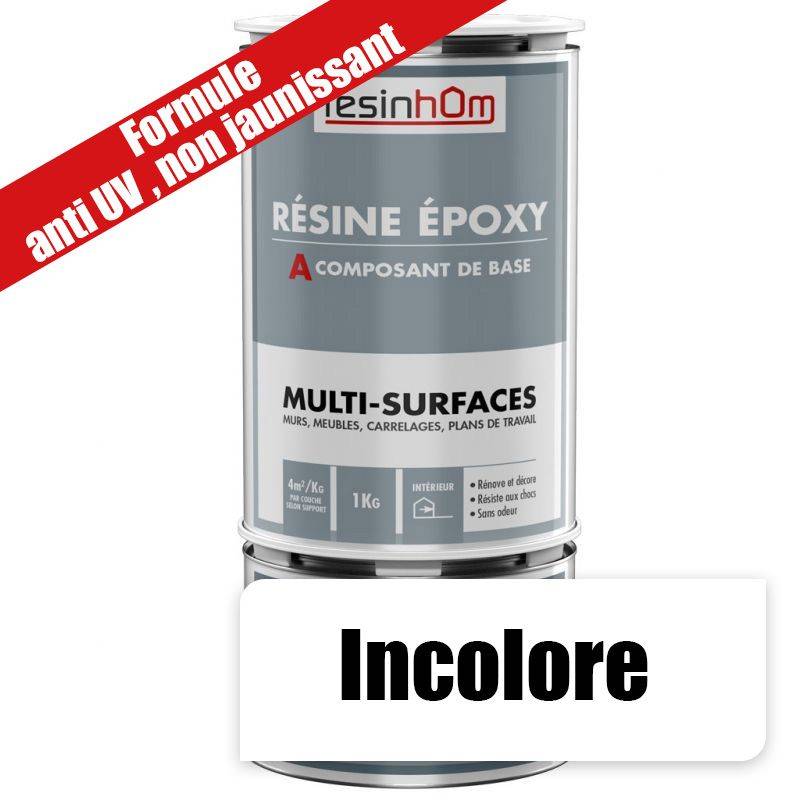 Résine Epoxy transparente incolore multi surfaces anti uv