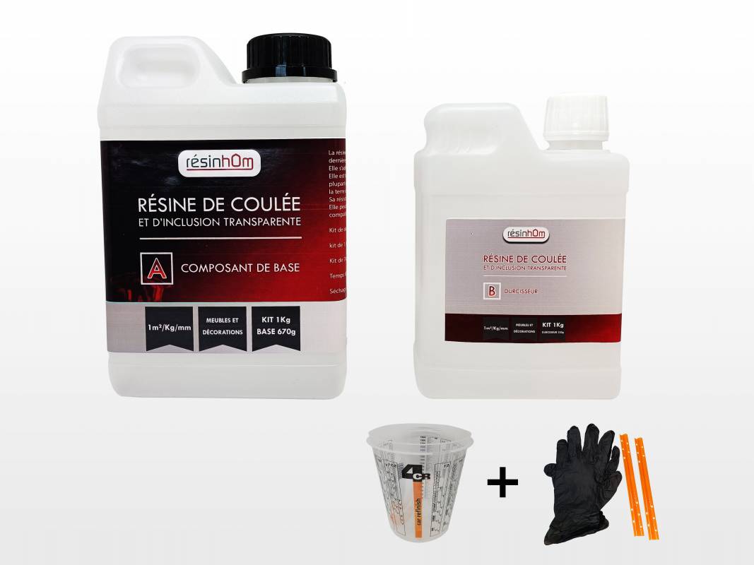 KIT RÉSINE ÉPOXY D'INCLUSION TRANSPARENTE H.T.