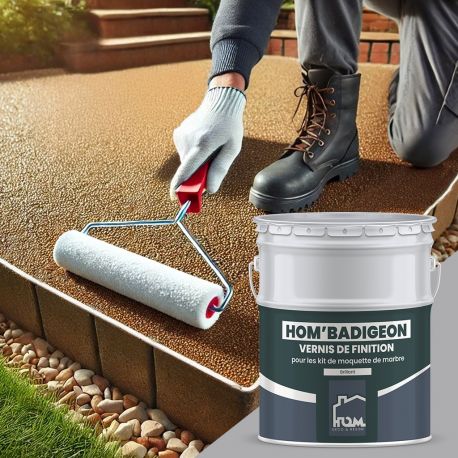 Vernis de finition pour kits moquette de marbre HOM'BADIGEON