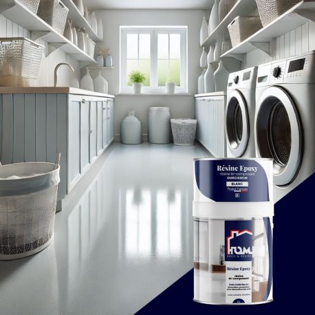 Résine époxy spécial sols intérieur -Blanc -Formule anti-UV-Non jaunissant