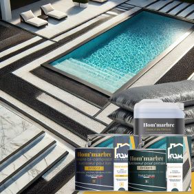 Kit moquette de marbre résine + granulat de marbre HOM'MARBRE