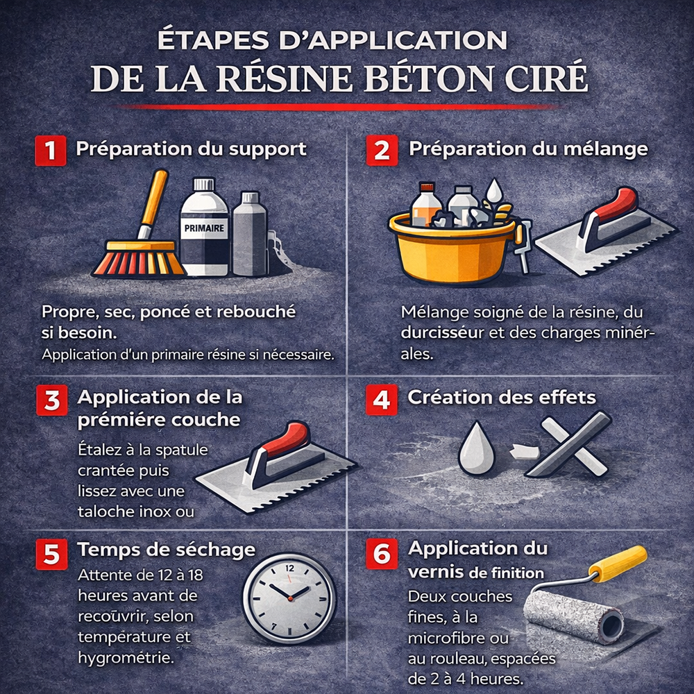 étapes d'application