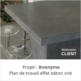 Réalisation client plan de travail effet béton ciré