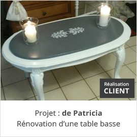 Réalisation client rénovation table basse