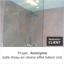 Réalisation client salle d'eau en résine effet béton ciré