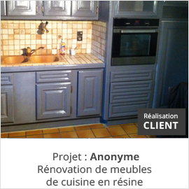 Réalisation rénovation meubles de cuisine en résine